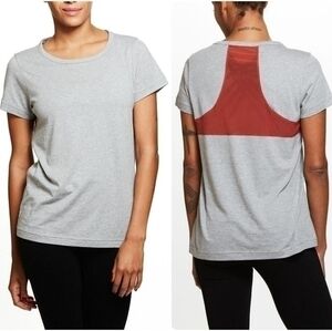 NWT Satva Gemma Raceback Tee in Heather Grey